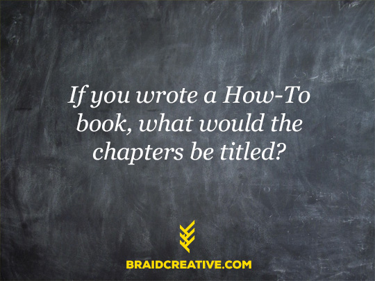What would be the chapter titles in your how-to book? | Braid Creative & Consulting